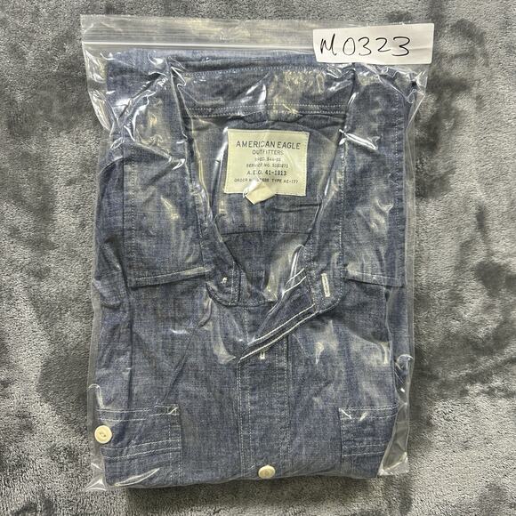 American Eagle Button Up Shirt‎ Mens XXL Blue Denim Casual Outdoor Preppy Office - Picture 9 of 9